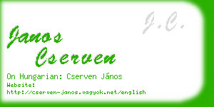 janos cserven business card